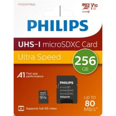 Philips Fm25mp45b/00 256gb Class10 Uhs-ı U1 Tf Adaptörlü Micro Sdxc Hafıza Kartı