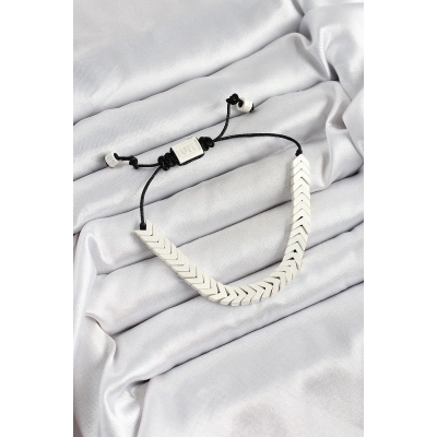 Pirinç Asansörlü Beyaz Juju Kadın Bileklik