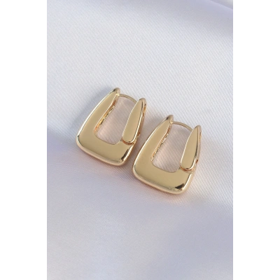 Pirinç Gold Renk Kalın Küpe