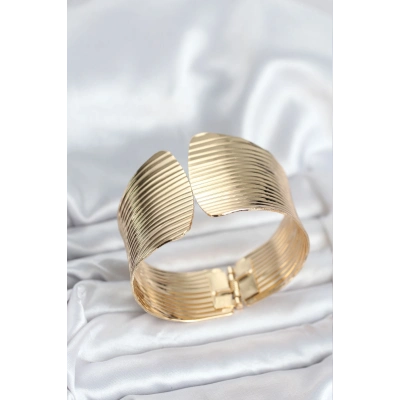 Pirinç Gold Renk Levha Model Kadın Bileklik