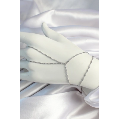 Pirinç Gümüş Renk Esnek Burgu Zincirli Şahmeran