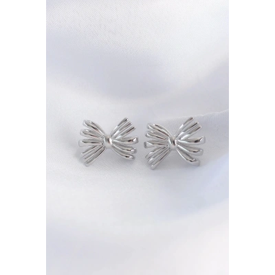 Pirinç Gümüş Renk Fiyonk Küpe