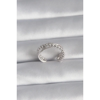 Pirinç Gümüş Renk Kadın Yüzük