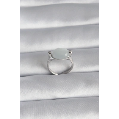 Pirinç Gümüş Renk Sedefli Kadın Yüzük