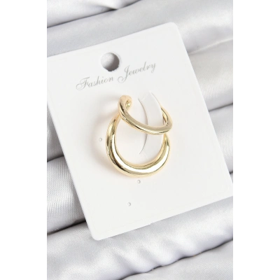 Pirinç Halka Model Gold Renk Sağ Kıkırdak Küpe
