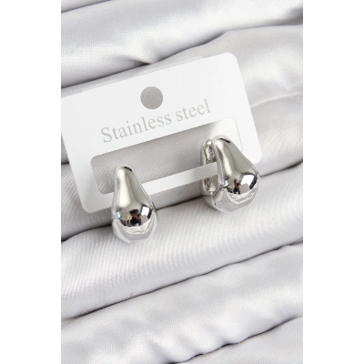 Pirinç Halka Model Gümüş Renk Kadın Küpe