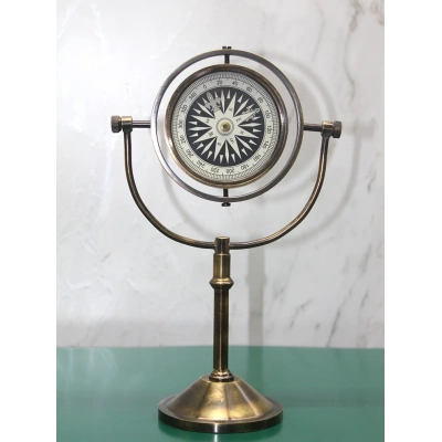 Pirinç Masa Üstü Pusula Model 4