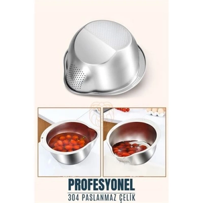 Pirinç Süzgeci Makarna Salata Süzgeci 304 Paslanmaz Çelik Mink Design