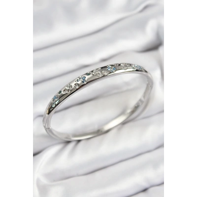 Pirinç Zirkon Taşlı Kelebek Model Gümüş Renk Kadın Kelepçe