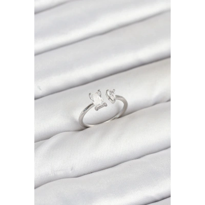 Pirinç Gold Renk Zirkon Taşlı Kadın Yüzük