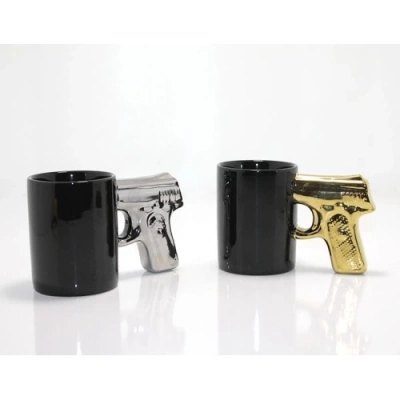 Porselen Silahlı Kupa Bardak Model 4