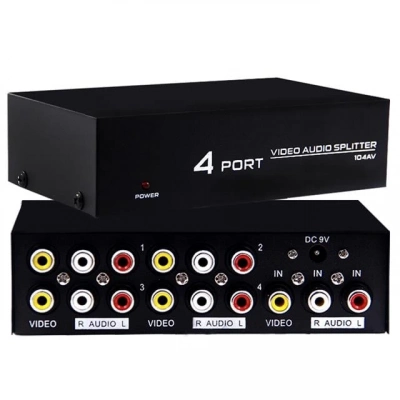 Powermaster Av-104 4 Port Video Audio Splitter
