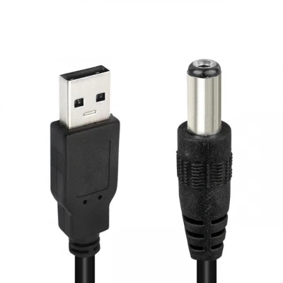 Powermaster Usb Erkek 5.5*2.5 Mm Uçlu Adaptör Jacklı 1 Metre Kablo