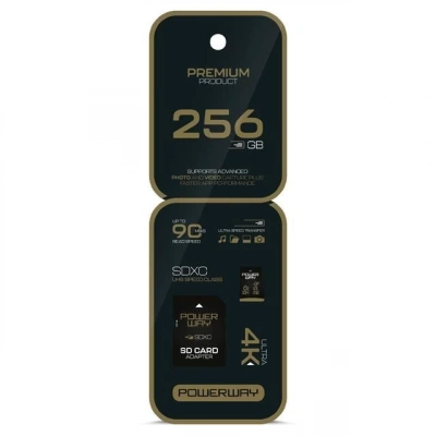 Powerway Premium 256 Gb 90mb/s Ultra Hızlı 4k Destekli Sdxc Hafıza Kartı