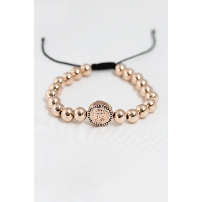 Rose Renk Çelik Zirkon Objeli Asansörlü Bileklik