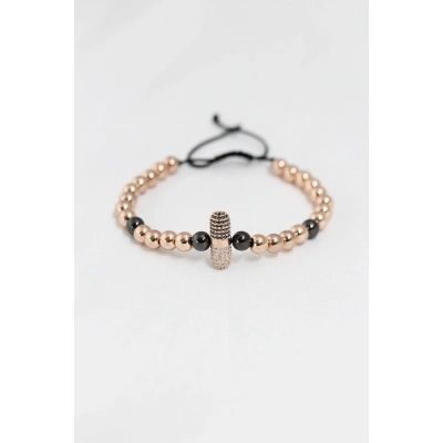 Rose Renk Çelik Zirkon Objeli Asansörlü Bileklik