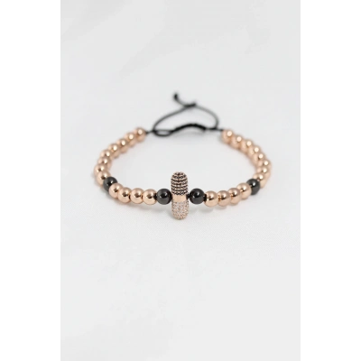 Rose Renk Çelik Zirkon Objeli Asansörlü Bileklik