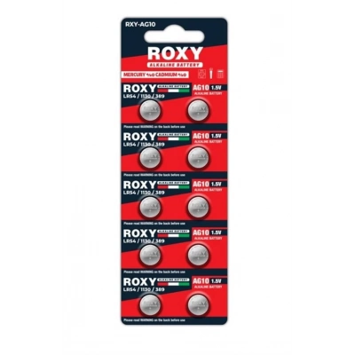 Roxy Rxy-ag10 1.5 Volt Lr54/1130/189/389 Alkalin Düğme Pil (10lu Paket)