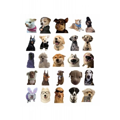 Sevimli Köpek Çıkartmaları Laptop Notebook Tablet Sticker Seti