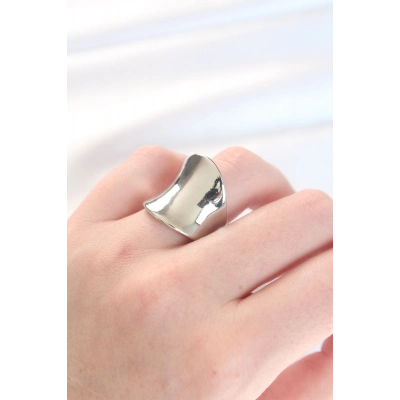 Silver Renk Ayarlanabilir Kavisli Ayna Yüzük