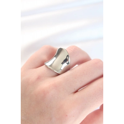 Silver Renk Ayarlanabilir Kavisli Ayna Yüzük