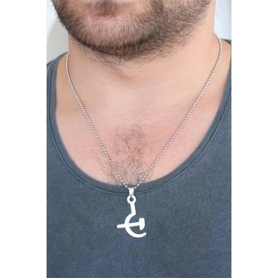 Silver Renk Metal Orak ve Balta Figürlü Erkek Kolye