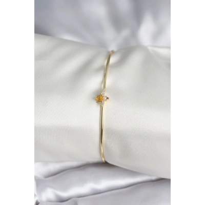 Sinek Figürlü Gold Renk Pirinç Kadın Bileklik