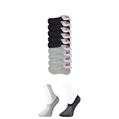 Siyah ve Gri Kadın Görünmez Çorap 9 çift