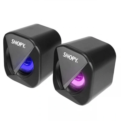 Snopy Sn-83u Led Işıklı 2w*2 Siyah Usb 2.0 Rgb Işıklı Gaming 1+1 Mini Speaker Hoparlör