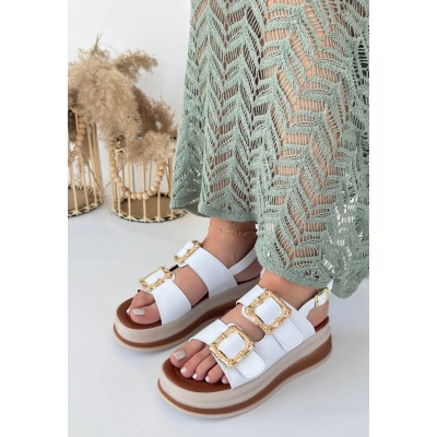 Stan Beyaz Cilt Sandalet