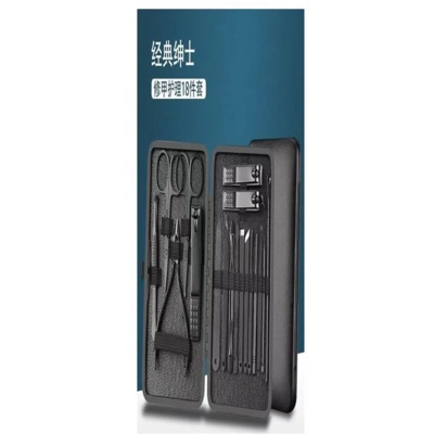 Sunup Sn-27099 Siyah Paslanmaz Çelik 18in1 Profesyonel Manikür Tırnak Bakım Seti