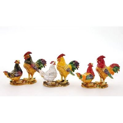 Swarovski Taşlı 2li Tavuk Model 1