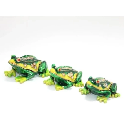 Swarovski Taşlı 3lü Kurbağa Seti