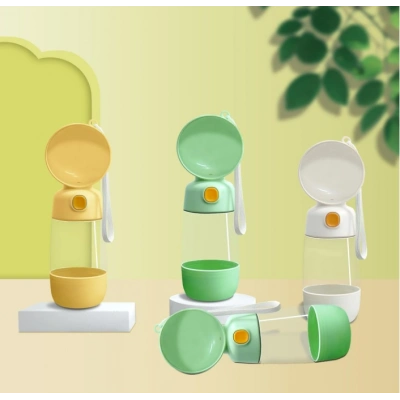 Taşınabilir Evcil Hayvan Mama Hazneli Su Matarası