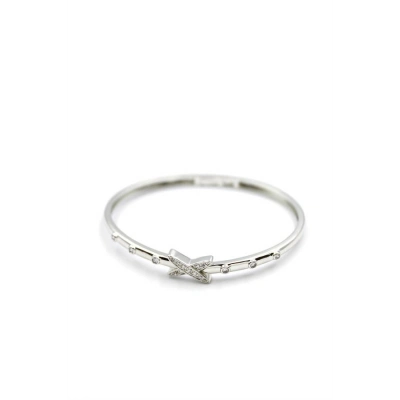 Taşlı Vip Bilezik - Gümüş