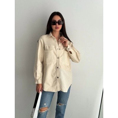 TAVSİYE EDİLEN GÜVENLİ SATICI Petek Desenli Çift Cepli Şık Kadın Ceket – Günlük ve Ofis Kullanıma Uygun