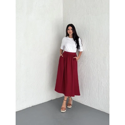 TAVSİYE EDİLEN GÜVENLİ SATICI Vual Kumaş Rahat Kesim Yazlık Kadın Etek – Hafif ve Şık Tasarım