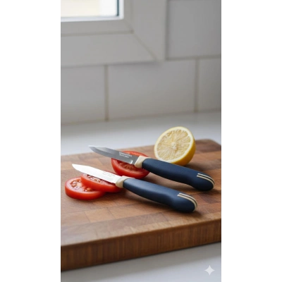 Tramontina 2’li Kısa Meyve Bıçağı Seti Paslanmaz Çelik Lacivert