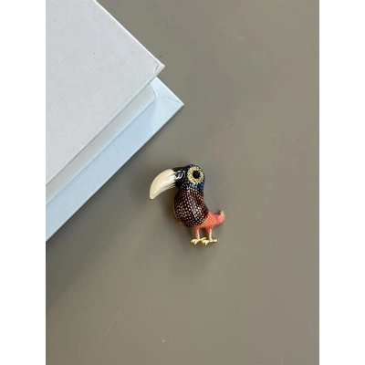 Tukan Kuşu Broş - Mor