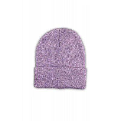 Unisex Basic Düz Katlamalı Bere Lila