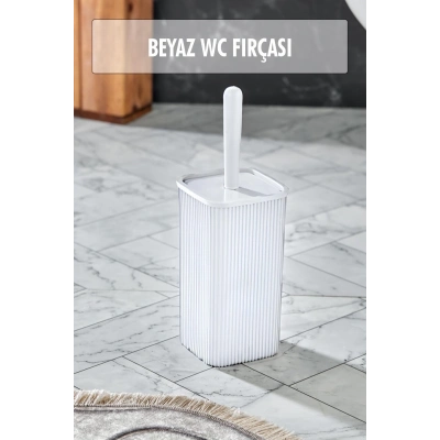 WC Fırçası & Tuvalet Fırçası Beyaz 2 Parça