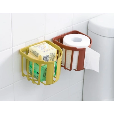 Yapışkanlı Çok Fonksiyonlu Banyo Organizeri Beyaz
