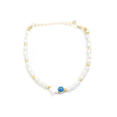 Yıldız İnci Bileklik - Beyaz