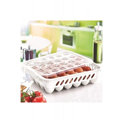 Yumurta Kapalı Saklama Kabı 24lü Beyaz