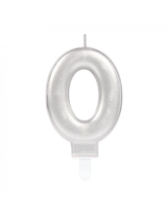0 Rakamı Mum Gümüş Renk