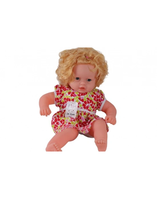 0073 60 CM DOLGU GÖVDELİ SAÇLI BÜYÜK BEBEK