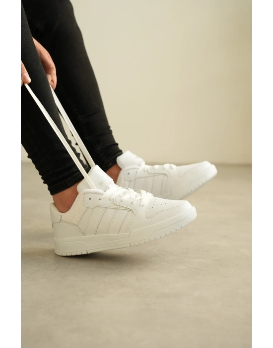 -013  Beyaz Cilt Günlük Erkek Ayakkabı