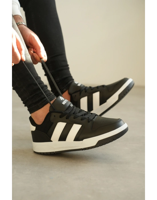 -013  Siyah Beyaz Günlük Erkek Ayakkabı