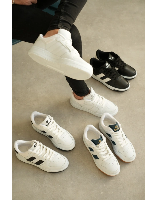 -013  Siyah Beyaz Günlük Erkek Ayakkabı