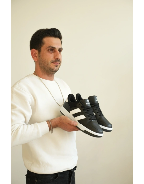 -013  Siyah Beyaz Günlük Erkek Ayakkabı